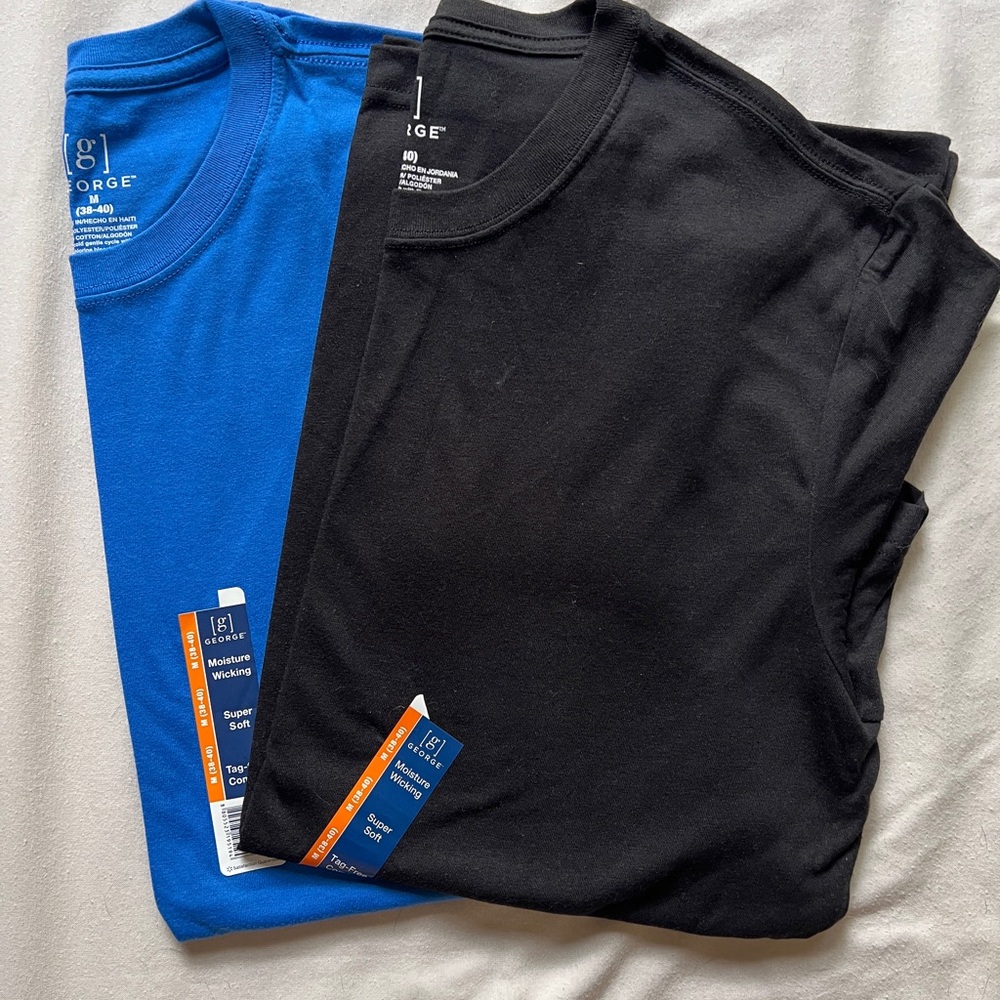 George Men's Crew Neck T-Shirts - Black and Blue
